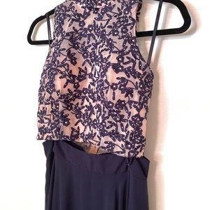 Two Piece Navy Prom Dress